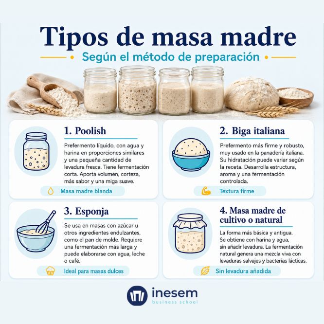 Tipos de masa madre según el método de preparación