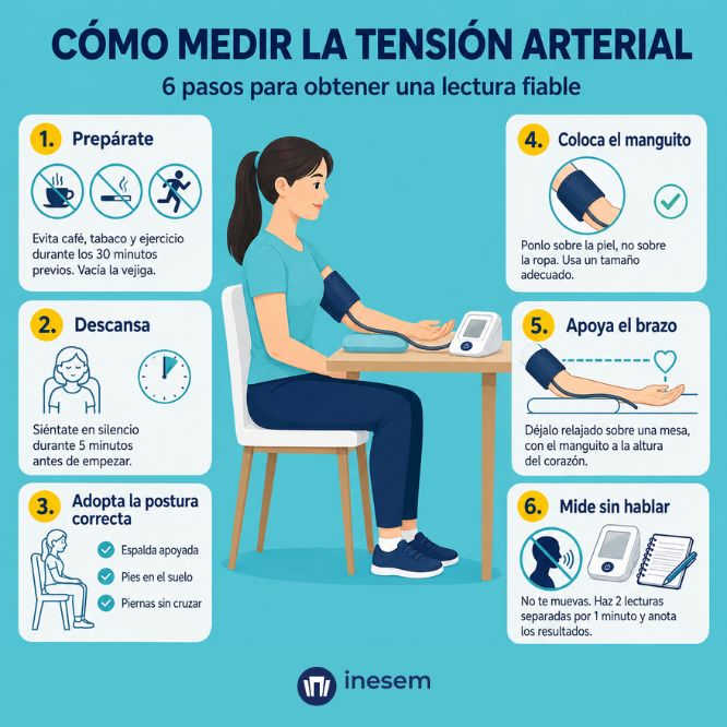 6 pasos para medir la tensión arterial