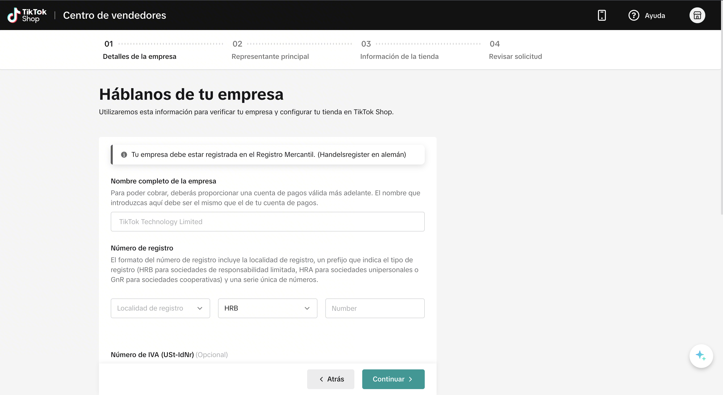 Pasos para crear una cuenta si eres empresa