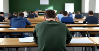 Estudiante haciendo examen