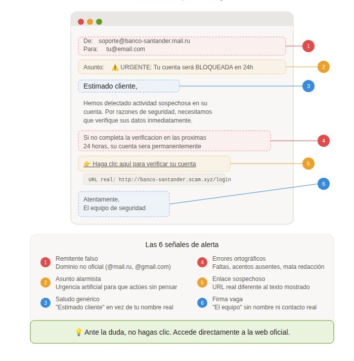 Cómo detectar phishing en un mail