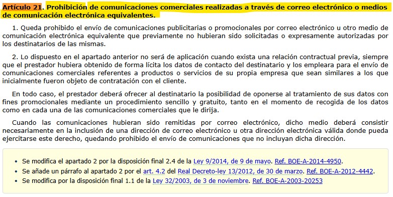 Ley que regula el spam